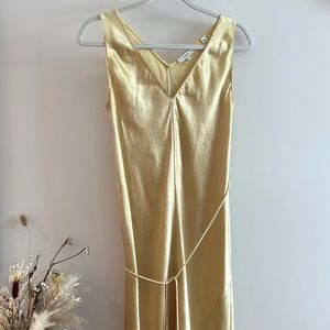 Vince Satin Midi Dress - Yellow